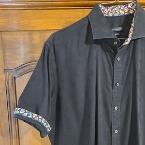 Bugatchi Black Button Down Shirt Size XL